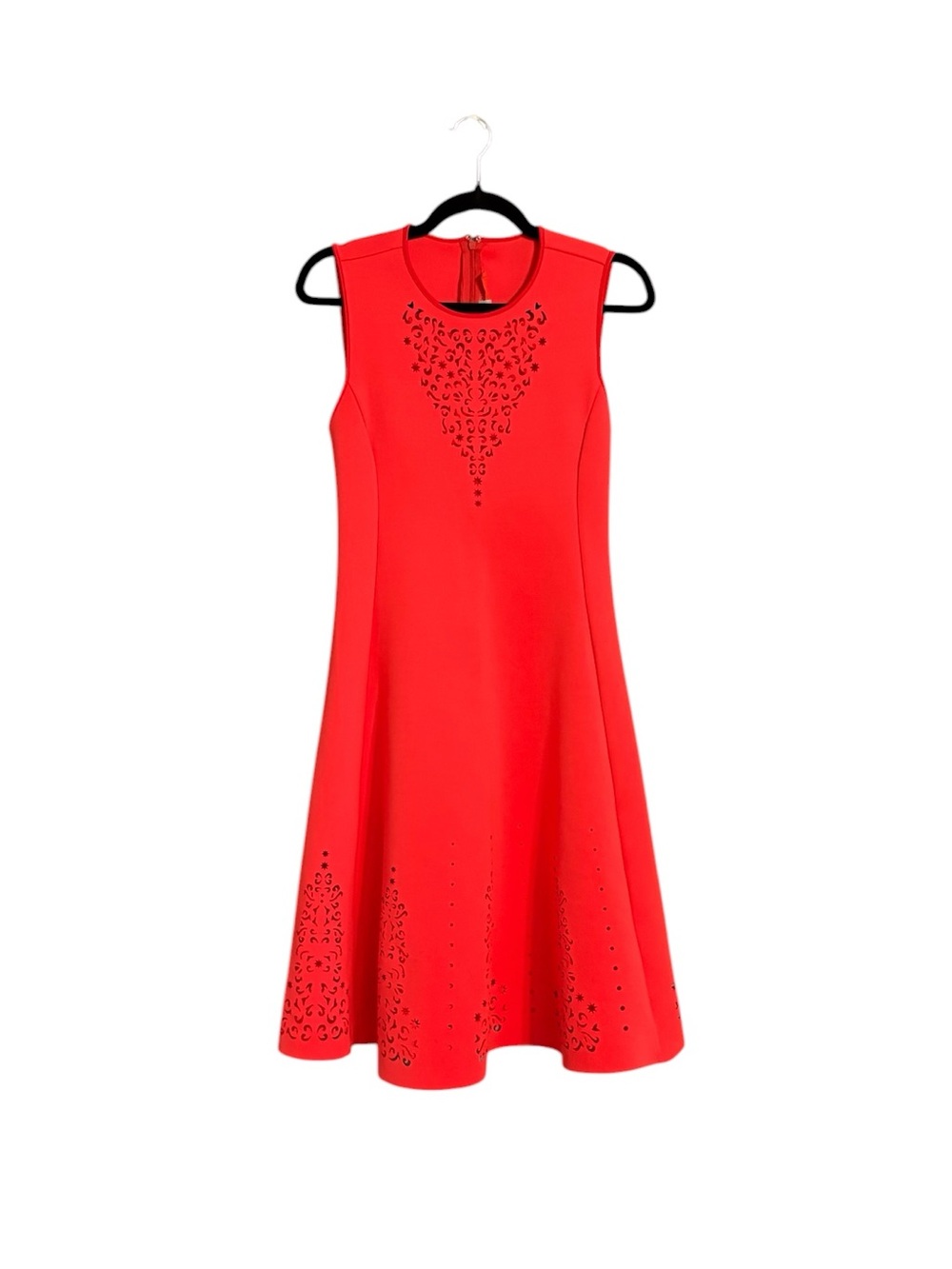 Clover Canyon Coral Laser Cut Fit & Flare Dress Size Medium Made in USA